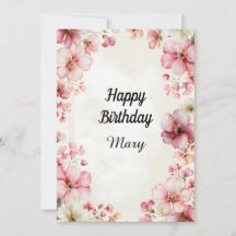 Jolies Fleurs Sauvages Élégantes Aquarelle Rose Po