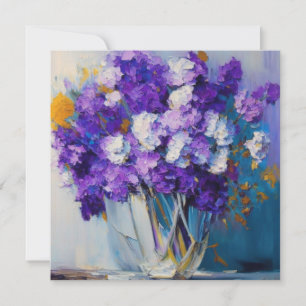Carte Jolies Fleurs Violettes Vintage