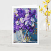 Carte Jolies fleurs violettes Vintages | Penser à vous (Fleur jaune)