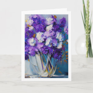 Carte Jolies fleurs violettes Vintages   Penser à vous