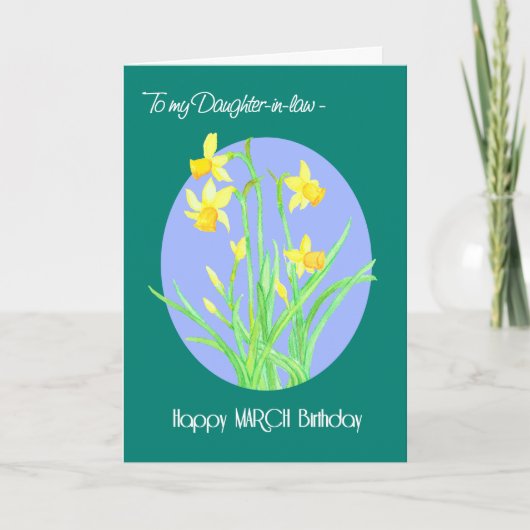 Carte Jolies jonquilles mars Anniversaire belle-fille (Devant)
