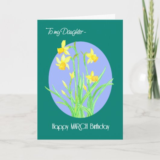 Carte Jolies jonquilles Mars Anniversaire de la fille (Devant)