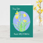 Carte Jolies jonquilles Mars Anniversaire de Soeur (Fleur jaune)