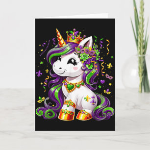 Carte Jolies Licornes Mardi Gras Filles Enfants Femmes 