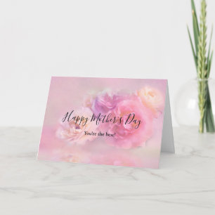 Carte Jolies Œillets Roses et Blancs Photo Fête des Mère