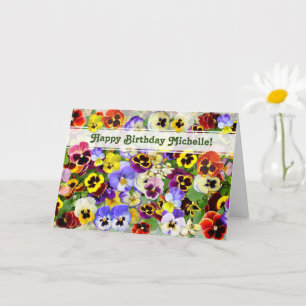 Carte Jolies Pansies Anniversaire