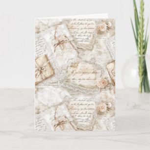 Carte Jolies Roses Romantiques Rouge Clair Lettres D'Amo