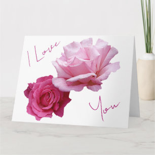 Carte Jolies roses roses Saint-Valentin amour floral bel