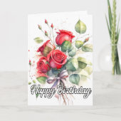 Carte Jolies Roses rouges Vintages (Devant)