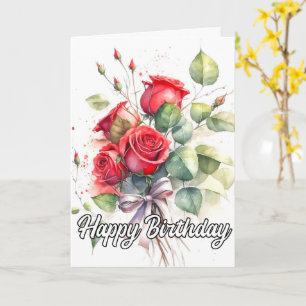 Carte Jolies Roses rouges Vintages