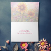 Carte Jolies tournesols aux fleurs colorées Anniversaire