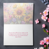 Carte Jolies tournesols aux fleurs colorées Anniversaire