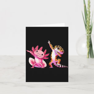 Carte Jolis amis léopard Gecko Dabbing Axolotl Kawaii 