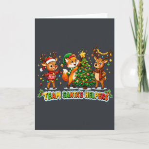 Carte Jolis assistants du Père Noël pour Noël