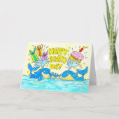 Carte Jolis baleines Joyeux anniversaire (Devant)