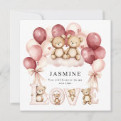 Carte jolis ballons d'amour aquarelle Saint-Valentin (Devant)