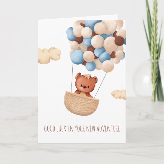 Carte Jolis ballons d'ours de bonne chance d'adieu (Devant)