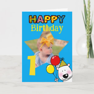 Carte Jolis ballons en forme d'ours pour la photo du 1er