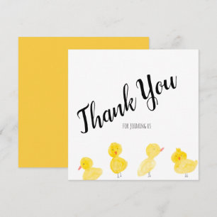 Carte Jolis Canards Main Aquarelle Baby Shower Merci 