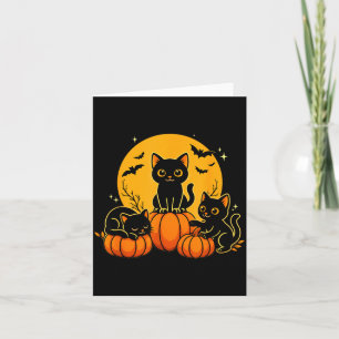 Carte Jolis chats noirs Citrouille Costume Halloween Hom