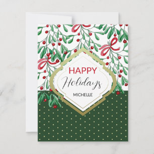 Carte Jolis Gui Bohème de Watercolor pour les Fêtes