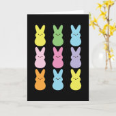 Carte Jolis Lapins de Pâques en guimauve pour enfants (Fleur jaune)