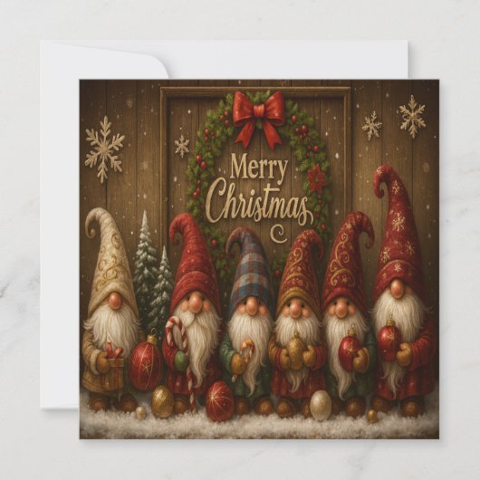 Carte Jolis nains de Noël joyeux (Devant)