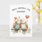Carte Jolis oiseaux d'amour avec coeurs Joyuse Saint-Val (Fleur jaune)