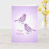 Carte Jolis oiseaux modelés floraux vintages (Fleur jaune)