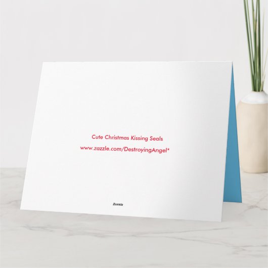 Carte Jolis phoques s'embrassant pour Noël Mari personna (Dos)