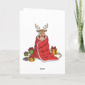 Carte Jolis Renne de Noël Coquets dans une Couverture Dr (Dos)
