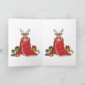Carte Jolis Renne de Noël Coquets dans une Couverture Dr (Intérieur)