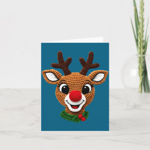 Carte Jolis rennes Rudolph au crochet pour Noël Pyjama F