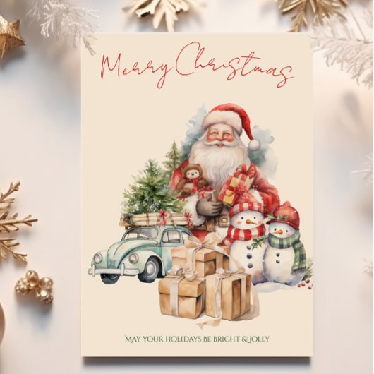 Carte Jolly Christmas Magic Holiday Card | Rouge et vert