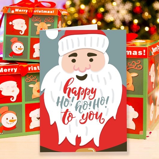 Carte Jolly Père Noël Ho Ho Ho Xmas Salutation