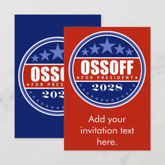 Carte Jon Ossoff Président 2028 (Devant / Derrière)