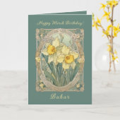 Carte Jonquille Fleur de Naissance de Mars en Fleur Disc (Fleur jaune)