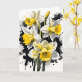 Carte Jonquille - Fleurs aquarelle (Fleur jaune)