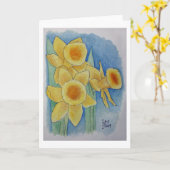 Carte Jonquilles - aquarelle (Fleur jaune)