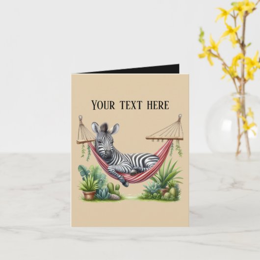 Carte Jote bébé zèbre ajouter un message (Fleur jaune)
