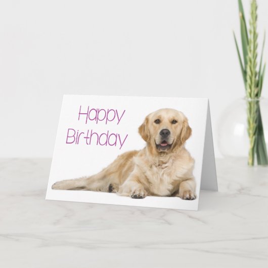 Carte Jote Chien Chien Chien Golden Retriever Anniversai (Devant)
