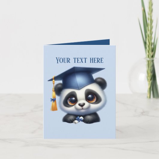 Carte Jote Graduation ajouter message panda ours (Devant)