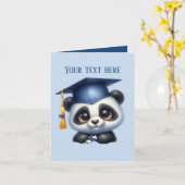 Carte Jote Graduation ajouter message panda ours (Fleur jaune)