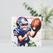 Carte Jote Gridiron Aquarelle Splash Anniversaire (Debout devant)