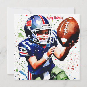 Carte Jote Gridiron Aquarelle Splash Anniversaire