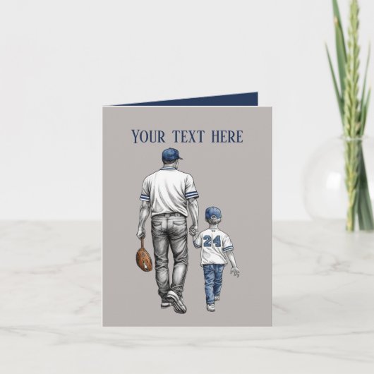Carte Jote Père Fils de baseball ajouter un message (Devant)