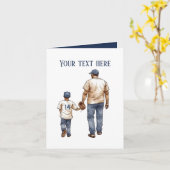 Carte Jote Père Fils de baseball ajouter un message (Fleur jaune)