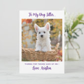 Carte Jote Pet Sitter Personnalisé Chien Chien Chiot Mer (Debout devant)