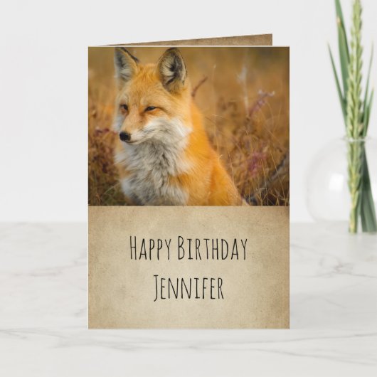 Carte Jote Red Fox Wilderness Nature Photo Anniversaire (Devant)