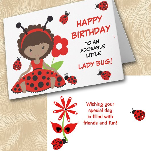 Carte Jote Red Ladybug Girl Anniversaire